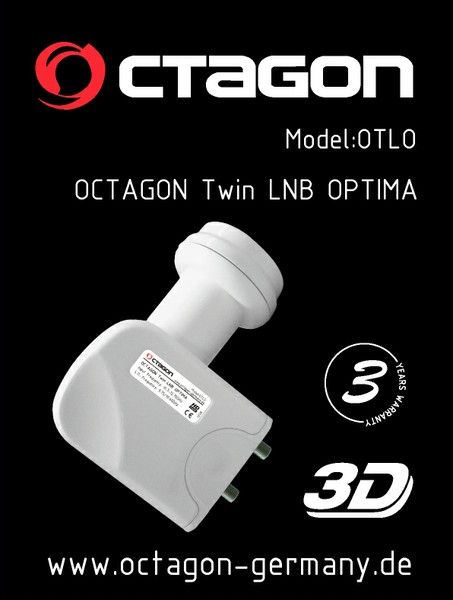 Twin LNB Octagon Optima 0.1 dB HD-Ready