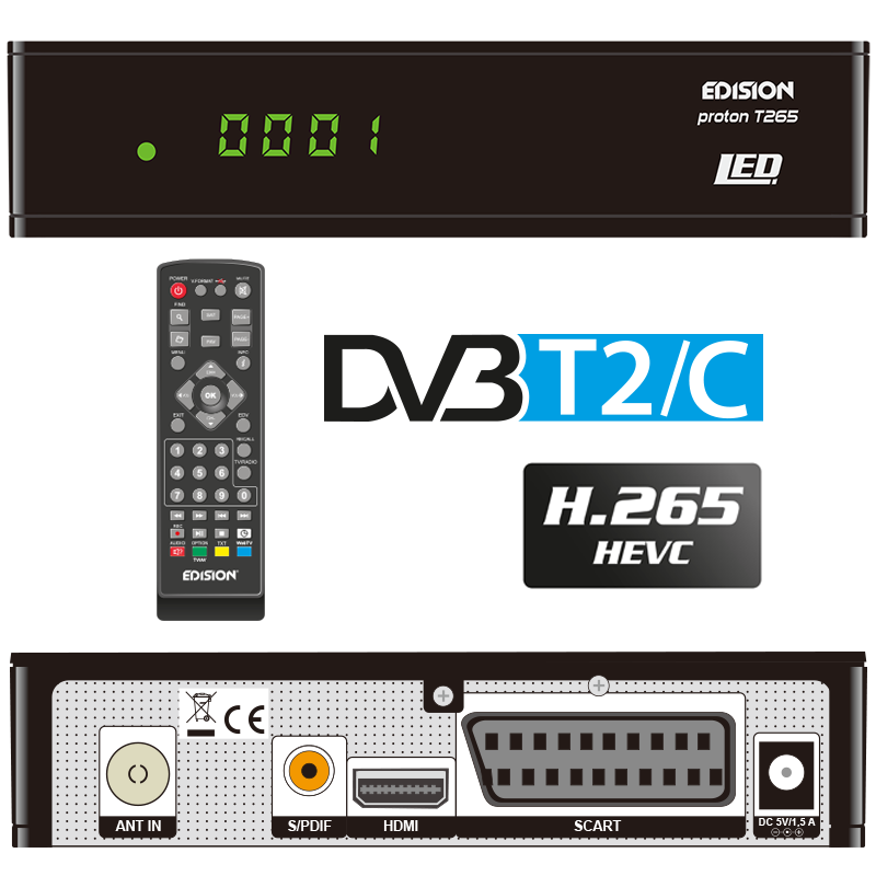 Edision Proton HDTV Kabel T.265 LED