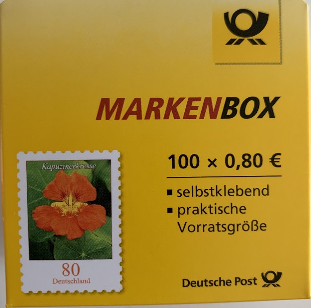 Markenbox 100x Briefmarken zu 0,80 €
