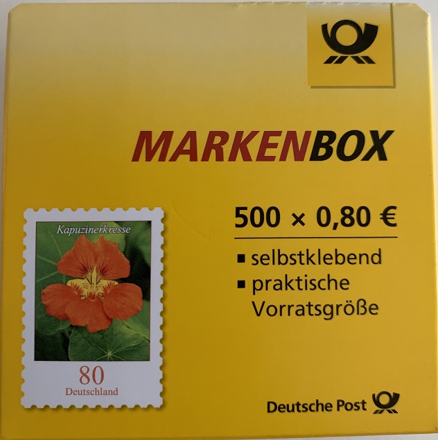 Markenbox 500x Briefmarken zu 0,80 